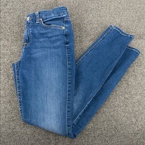 7 For All Mankind Jeans Wm 25  B(air) Denim The Ankle Skinny Blue